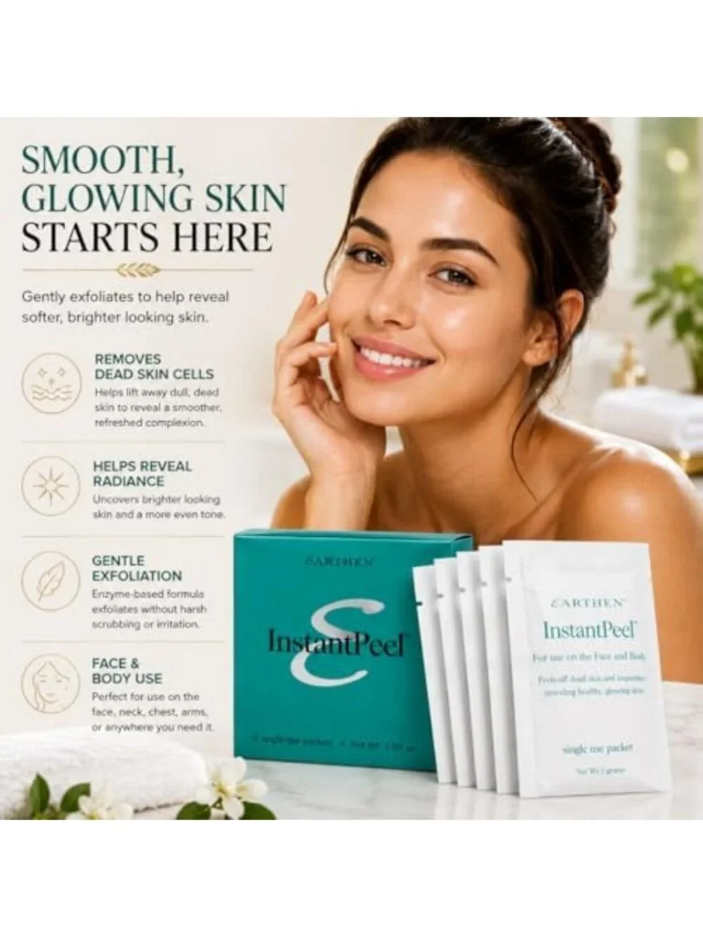 Gentle Exfoliating Face & Body Packets – Instant Peel for Smooth, Glowing Skin